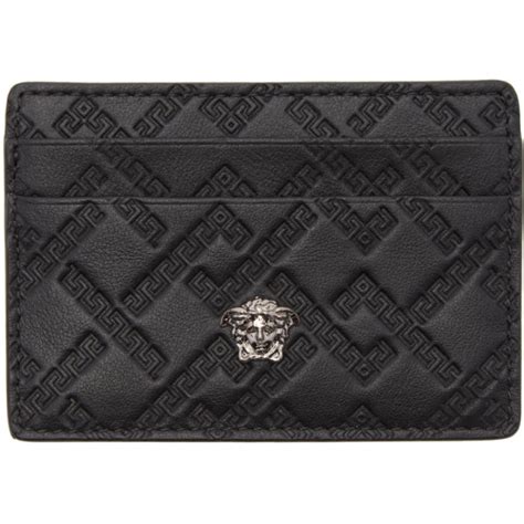 versace black greek key card holde|Versace: Black Greek Key Card Holder .